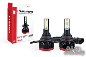 Комплект LED Мини Крушки за фар Amio HB4 9006 BF Mini - 50W. 6200 Lm + 200% по-ярка светлина