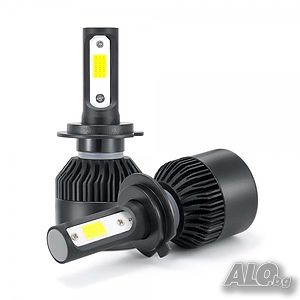 Комплект LED Лед Диодни Крушки за фар R9 Mini Amio H7 50W - 10800Lm 6000K Cool White 200% по-ярки
