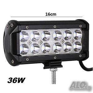 Мощен LED Бар Диоден Amio Диоден 36W - 17см 12 LED 12V 24V