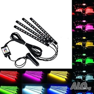 Комплект LED Лед Диодни ленти за интериорно осветление Amio 12SMD 5050 4бр многоцветни с дистанц.