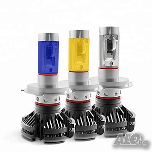 Комплект LED Лед Диодни Крушки за фар X3 Amio H4 с H/L - 50W 12000 Lm Над 200% по-ярка светлина