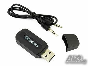 FM Трансмитер AMIO AUX-01 Аудио приемник Bluetooth AUX USB предавател адаптер.