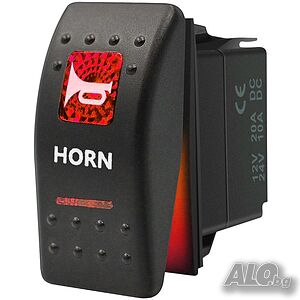 Копче, Бутон, За Вграждане, За Тромба, Клаксон, 12V - 24V, Надпис