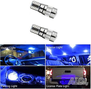 1000053760 Лед Крушки За Габарит, Т10 W5W LED 6 SMD, Canbus, 12V, Синя Светлина 2броя