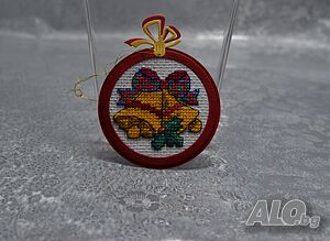 Коледна играчка с бродерия №А408