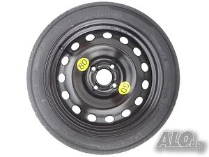 Нова резервна гума патерица за OPEL, PEUGEOT, FIAT, ALFA ROMEO, CITROEN, DS, JEEP 125/80R17 4x108x65..