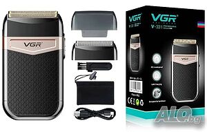 Шейвър Shaver VGR-331, Професионална ел. самобръсначка, Двустранна, Безжична, USB зареждане