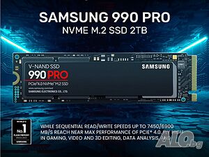 2TB SSD Samsung 990 PRO 2000GB NVME PCIe Gen 4.0 x4 на 2 и на 22 дни