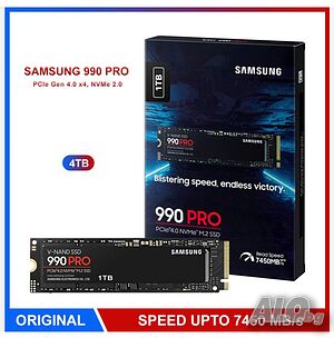 4TB SSD Samsung 990 PRO 4000GB NVME PCIe Gen 4.0 x4, Гаранция още 3 години и половина, 499 лв