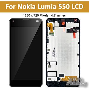 Nokia Lumia 550 LCD Display Touch Screen Digitizer Assembly Frame чисто нов дисплей Нокиа Лумия 550