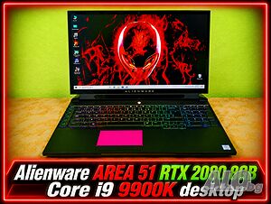 NVidia RTX 2080 8GB 190W/Core i9 - 9900K/16GB RAM/256GB SSD+1TB/17.3 144hz IPS/Dell Alienware AREA51