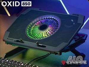 Охладителна подложка Genesis Oxid 850 за лаптопи до 17.3 инча черна RGB осветление с кутия като нова