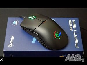 Ducky Feather RGB Black & White Omron 16000 dpi 65 грама 5 бутона чисто нова геймърска мишка