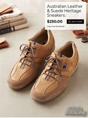 НОВИ Мъжки обувки Australian Footwear - Номер 50 (Стелка 33 см) - Естествен велур