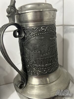 Стара халба за вино/ бира от калай Antik * Vintage