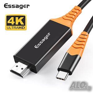 Чисто нов кабел преход Type C to HDMI HDTV, 4К, дължина 2м. НАЛИЧНО!!!