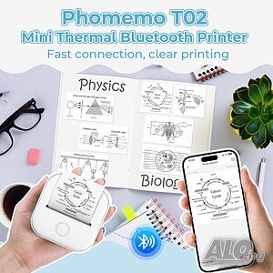 Мини принтер Phomemo / Детски принтер за стикери / Безжичен Принтер