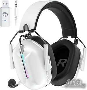 Безжични USB геймърски слушалки с микрофон за PS5, PS4, компютър, Nintendo Switch - Bluetooth 5.2