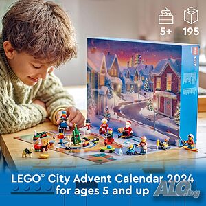 LEGO City 2024 Advent Calendar / 24 изненади за деца, забавни миниатюрни коледни фигури