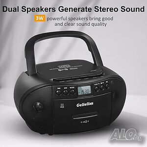 Касетофон / CD / Bluetooth / USB / AUX / FM / Дистанционно Управление