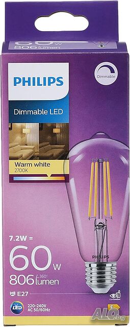 Philips Classic 60W ST64 E27 LED крушка
