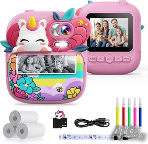 Детски Фотоапарат с Принтер / Дигитален Фотоапарат с 5 Игри и 32 GB SD