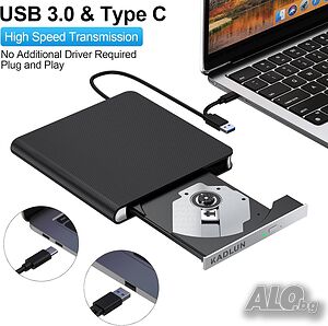 Външно DVD устройство Kadlun USB 3.0 CD/DVD / DVD записвачка
