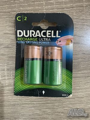 Акумулаторни батерии Duracell размер C; 2 броя