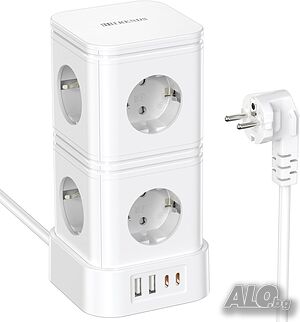 Разклонител с 8 гнезда / USB Разклонител /:AX 3680W