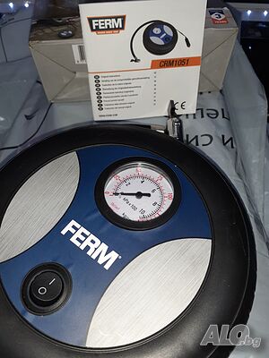 Нов Автомобилен компресор 12V, 30W, 12л/мин Ferm CRM1051, компактен компресор за гуми, легла и др