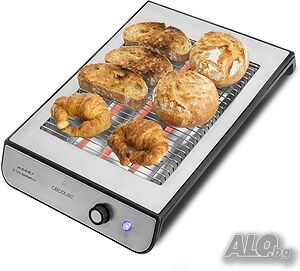 Cecotec Turbo Easy Toast 900 W, скара, тостер, грил, уред за притопляне на хлебни изделия