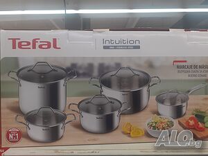 Домакински комплект съдове за готвене на индукционен котлон Tefal 10 части, Комплект тенджери Тефал