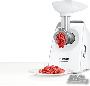 Месомелачка Bosch MFW3520W, Мощност 1500 W, Домашна месомелачка с приставки за паста