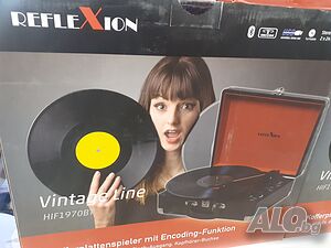 Reflexion HIF-1970BT Грамофон с ретро кутия в дървен корпус (Bluetooth, кодиране, USB нов грамофон
