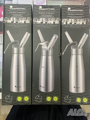 Промо! Нов Сладкарски сифон Masterpro Foodies Collection, + Газови патрони за сифон 24броя