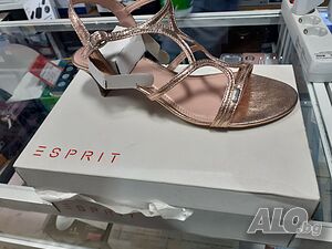 Последна бройка дамски сандали Esprit цвят шампанско розово, Нови дамски сандали на токче 38 номер