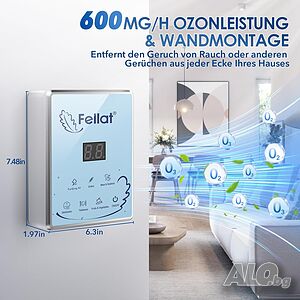 Продавам Нов озонатор за вода и въздух, домакински генератор на озон FELLAT 600 mg/h