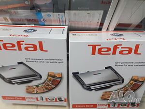 Продавам нов контактен грил Тефал 2000вата, Уребрена скара за кухня или тереса