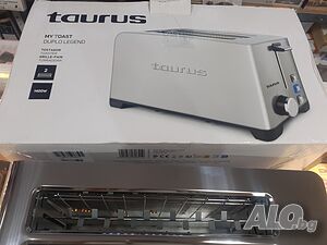 Нов тостер с дълги слотове за 2 филийки, Дълъг тостер метален Taurus 1400W Mytoast Duplo Legend