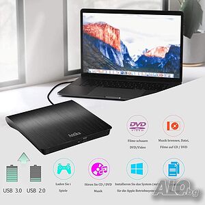 DVD CD записващо устройство / Външно DVD устройство USB 3.0 DVD-R CD-RW