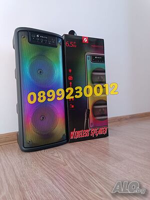 Bluetooth Караоке Тонколона с RGB подсветка 12 инча 2х6,5 incha (Ексклузивно СИЛНА МУЗИКА)