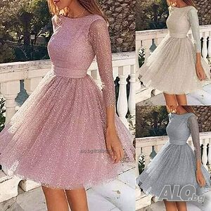 Къса официална рокля от тюл