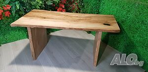Трапезна маса, маса за хранене от масивно дърво и крака от масивно дърво ”Баку”