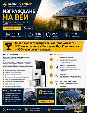 ЕЛЕКТРОБУЛГАР: Лицензирани Електротехници | Изграждане на ВЕИ