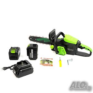 Акумулаторна резачка StahlMayer 42V 10Ah - автоматично смазване, 2 батерии, 2 вериги, 30 см шина