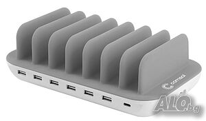7-портова USB станция за зареждане с USB-C
