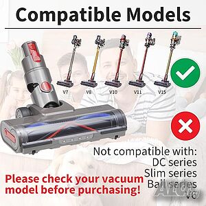Турбо четка с двойно задвижване за Dyson V7 V8 V10 V11 V15 SV10 SV12 SV14