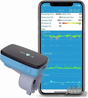 Wellue Sleep O2 Oxigen monitor кислороден монитор на съня с вибрационна аларма