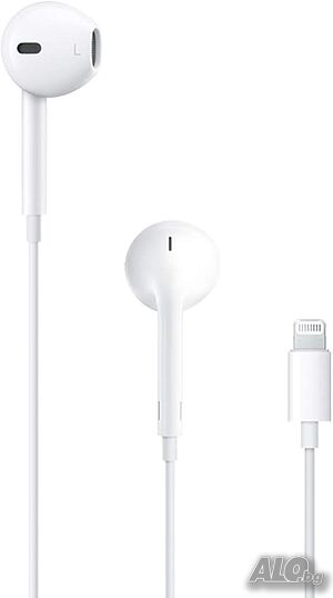 Слушалки с микрофон Apple - EarPods, Lightning Connector, бели