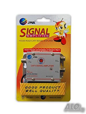 Aнтенен усилвател, за кабелна телевизия, 220V, 1 вход, 2 изхода JMA